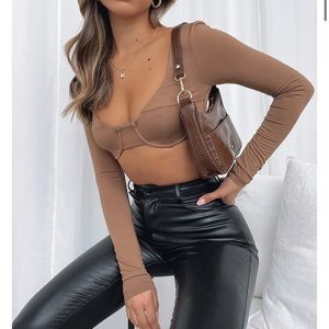 White Fox Boutique Underwire Crop Top (NWT)